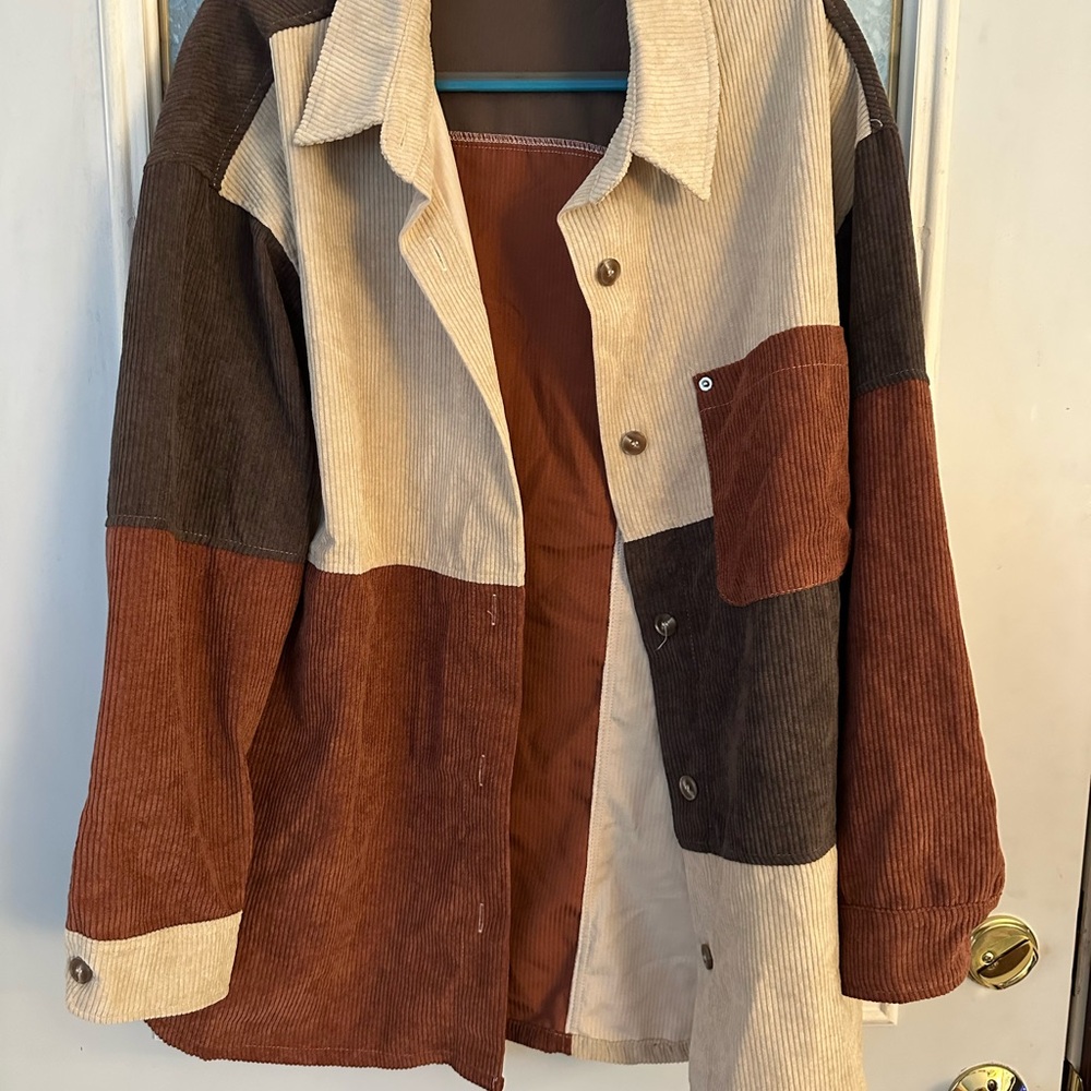 Entro Colorblock Corduroy Shacket
